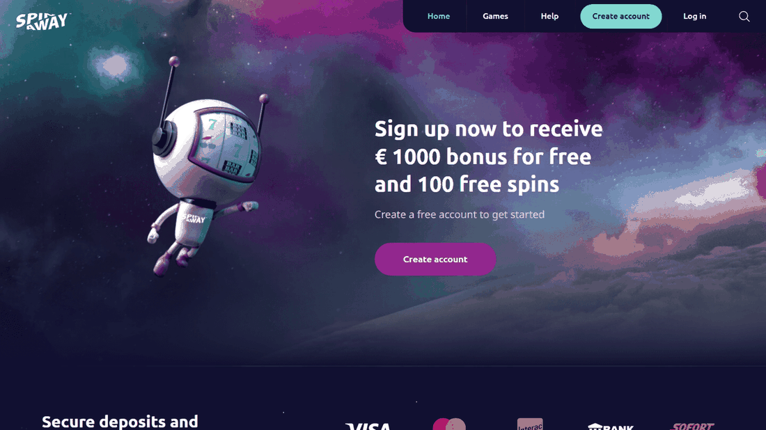 SpinAway Casino homepage