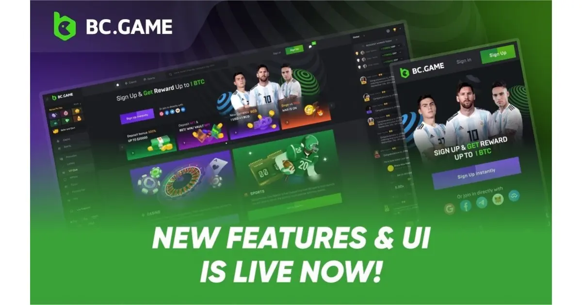 BC.Game features and interface