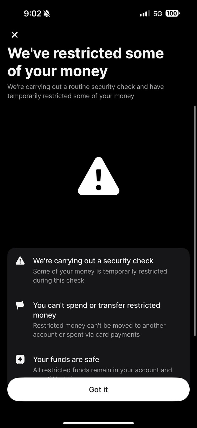 Revolut Froze Account with No Warning