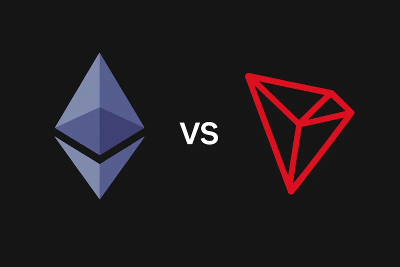 Tron vs Ethereum logos side by side